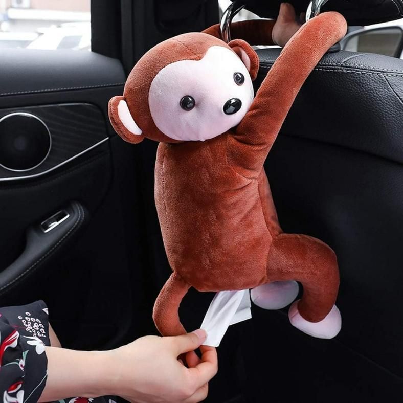 Cute Cartoon Monkey Plush Tissue Holder Box