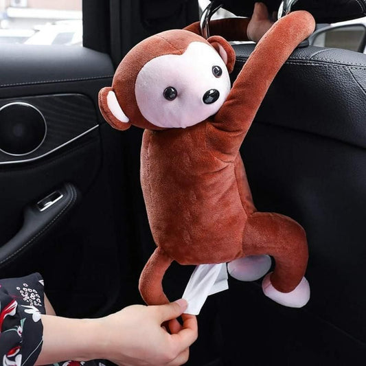 Cute Cartoon Monkey Plush Tissue Holder Box