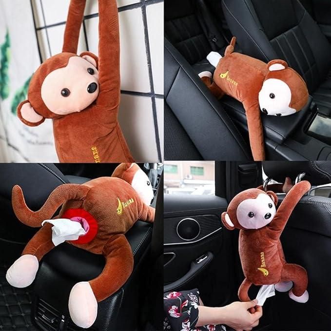 Cute Cartoon Monkey Plush Tissue Holder Box