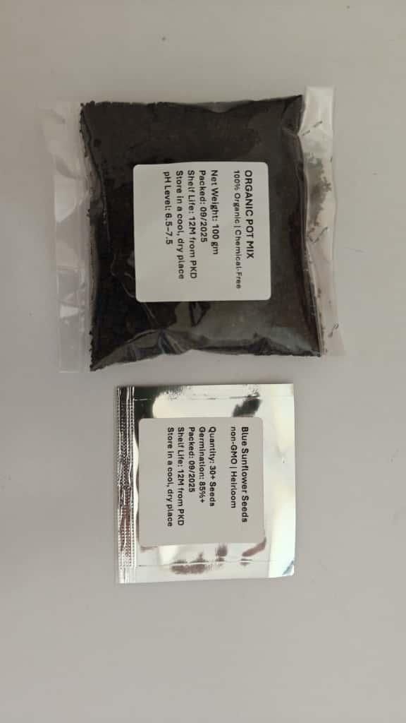 Blue Flame Sunflower Seeds 100 Grams Organic Pot Mix Free