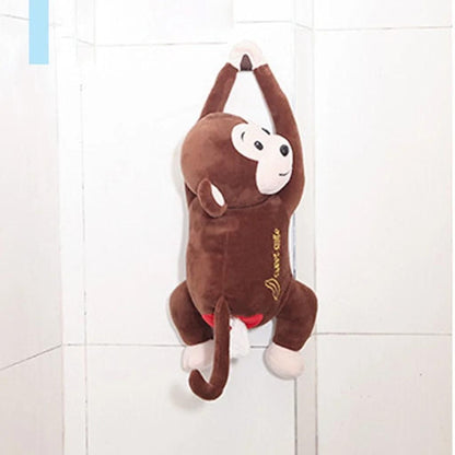 Cute Cartoon Monkey Plush Tissue Holder Box
