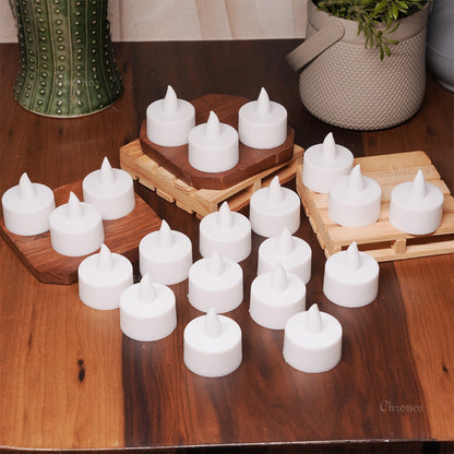 LED Tea Light Candles Bright Amber Yellow