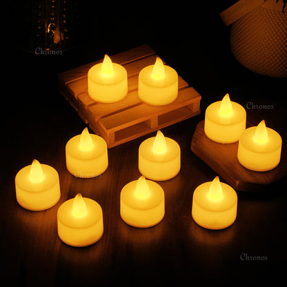 LED Tea Light Candles Bright Amber Yellow
